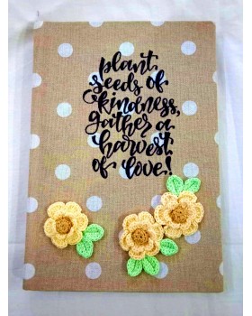 Diary with Crochet Embellished Flowers